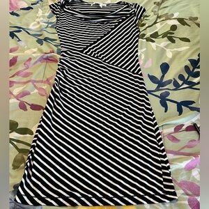 Max Studio striped ruched dress